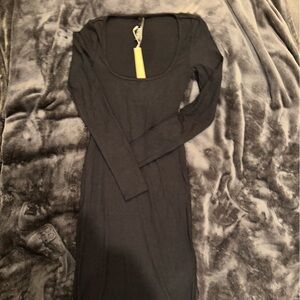 Skims Black Long Sleeve Dress